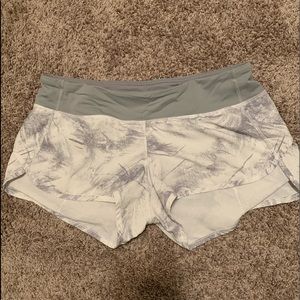 lululemon athletica Gray and White Women Shorts